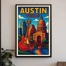 Austin, Texas Vibrant Cityscape Poster