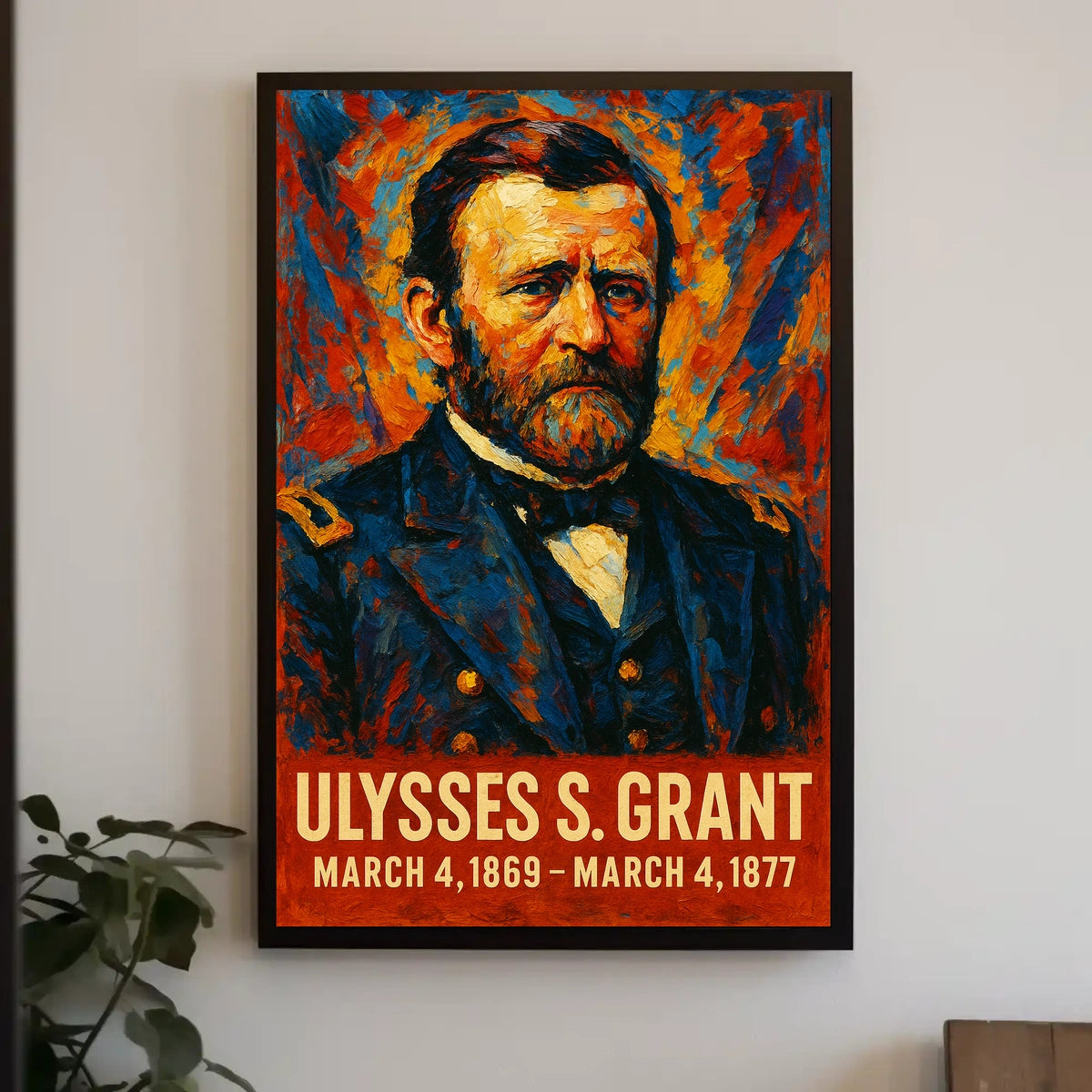 Ulysses S. Grant 18th President of the United States Glitch Hop Art Poster