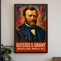 Ulysses S. Grant 18th President of the United States Glitch Hop Art Poster