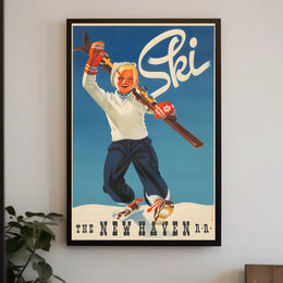 Ski Adventures with New Haven R.R Poster