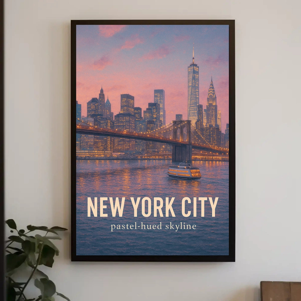 New York City Pastel-Hued Skyline Poster