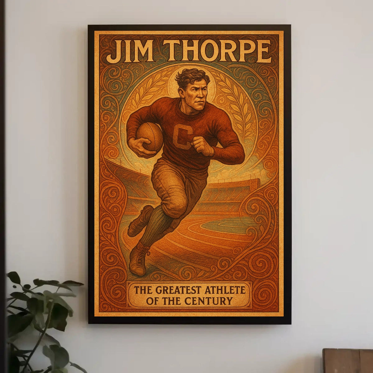 Jim Thorpe Iconic Athlete Tribute Poster