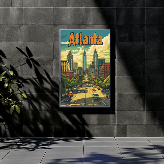 Atlanta Georgia Skyline Vintage Poster