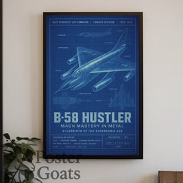 B-58 Hustler Supersonic Bomber Military Aviation Poster