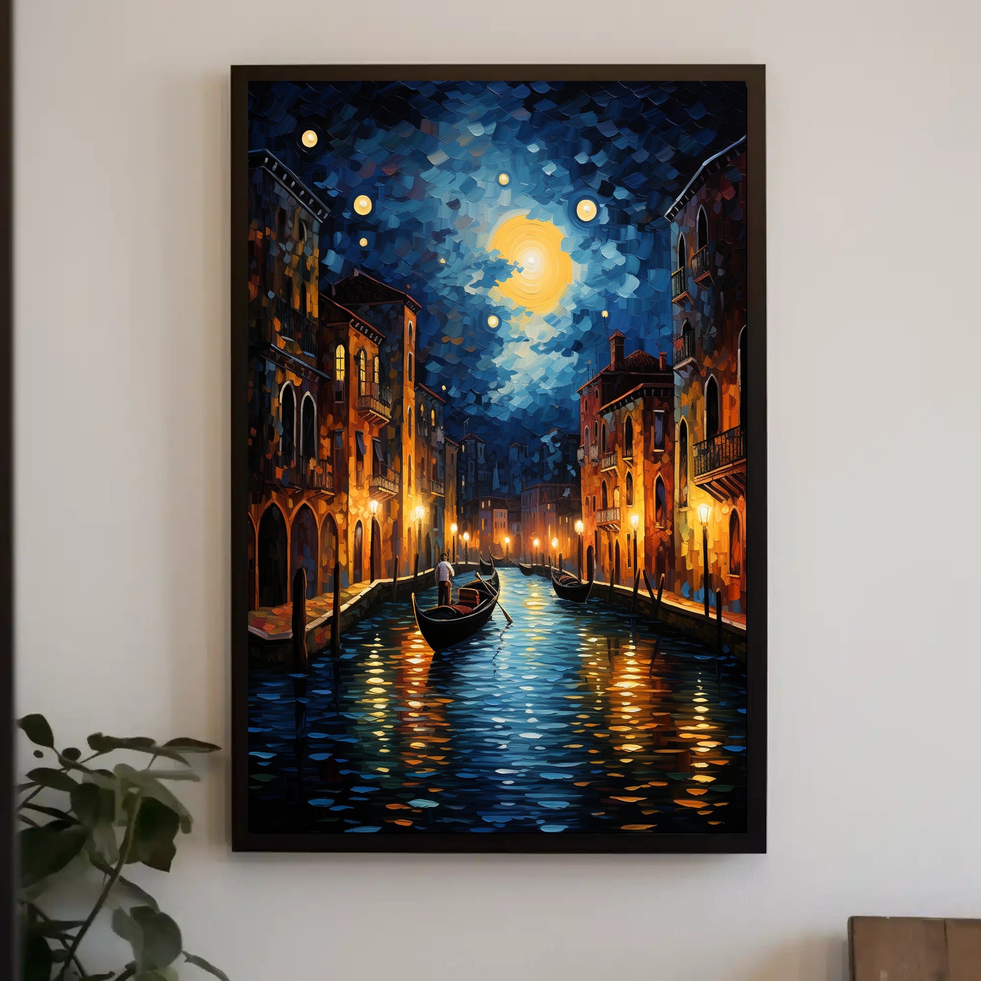 Moonlit Venetian Canal Poster