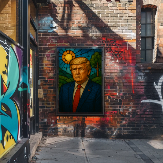 Donald Trump Stained Glass Style Poster