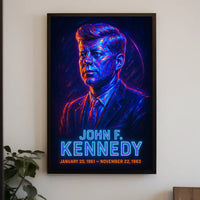 John F Kennedy Vintage Patriotic History Poster