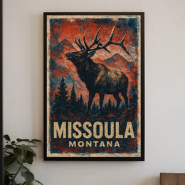 Missoula Montana Scenic Vintage Wanderlust Poster