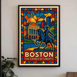 Boston The Cradle Of Liberty Cityscape Poster Wall Art