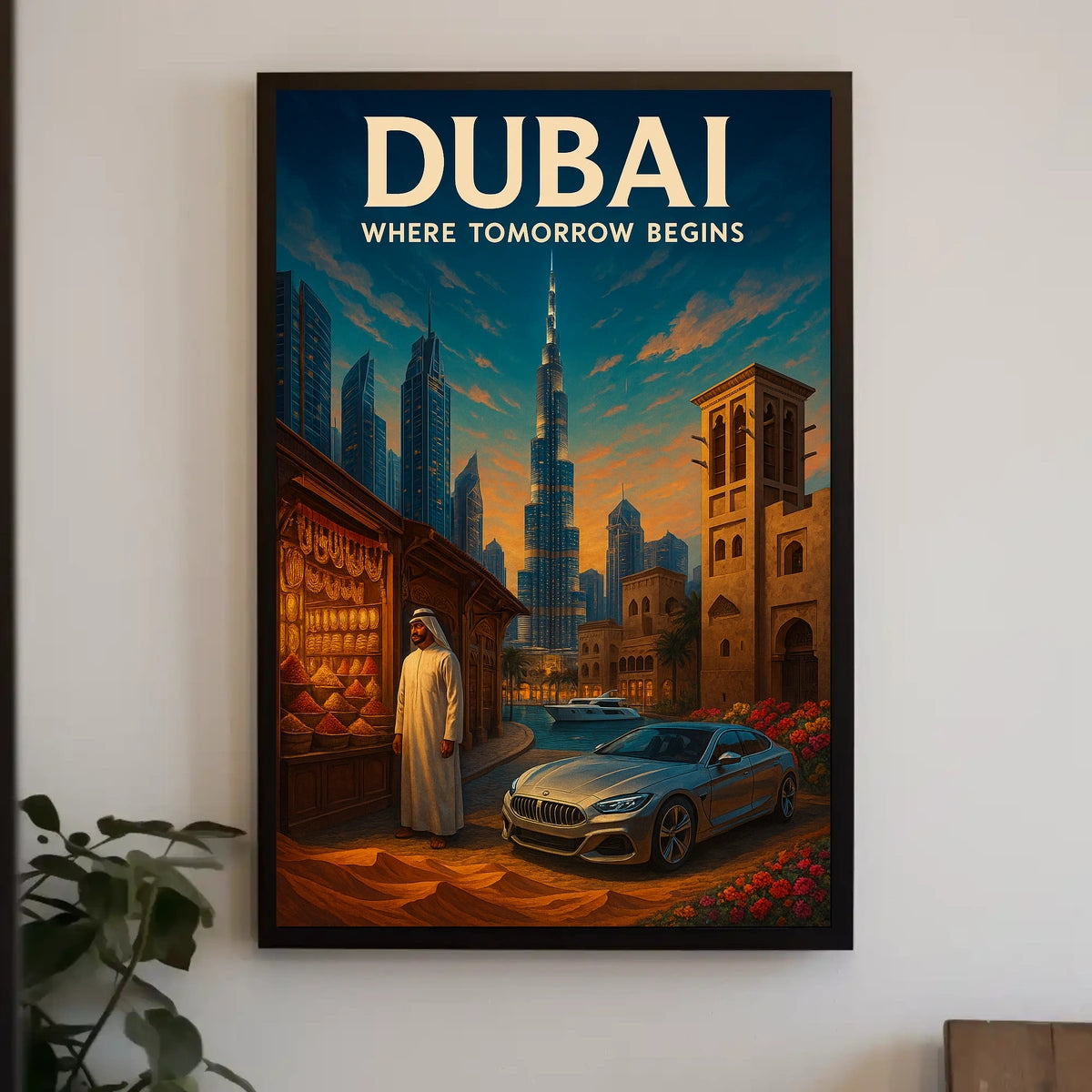 Dubai Cityscape Poster Where Tomorrow Begins For Dreamers