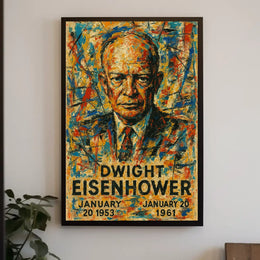 Eisenhower Abstract Portrait: Bold Patriotic Art Print