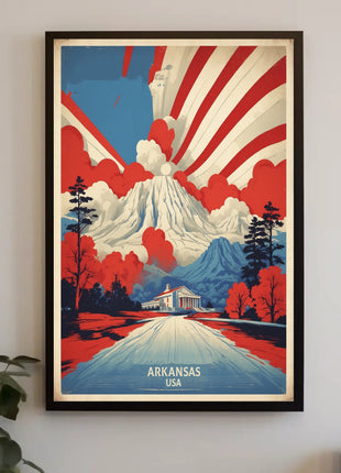 Arkansas Nature Landmarks Vintage Travel Poster