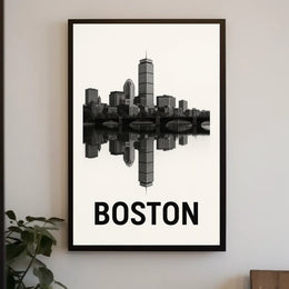 Boston Skyline Reflection Poster