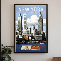 New York City Poster Vintage Travel Cityscape Wall Art