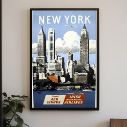 New York City Poster Vintage Travel Cityscape Wall Art