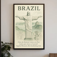 Brazilian Landmarks Vintage Poster: Carnival and Culture