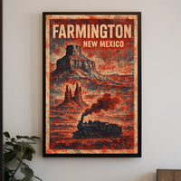 Farmington New Mexico Vintage Travel Retro Collector Poster
