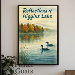Higgins Lake Autumn Serenity - Artistic Poster