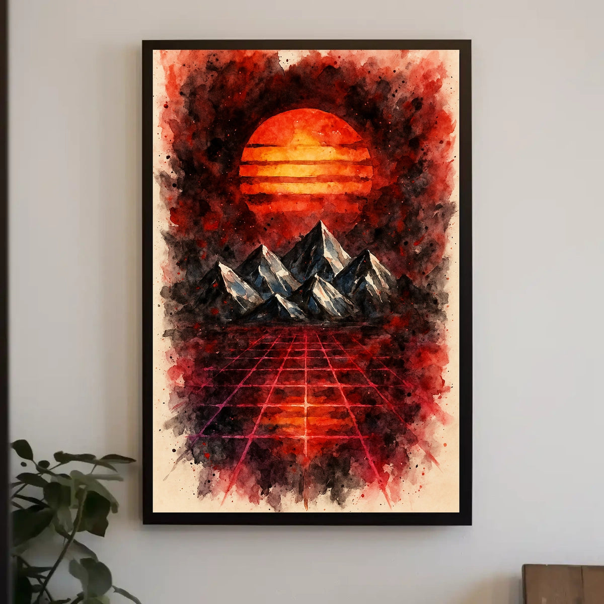 Vivid Retro-Futuristic Surreal Landscape Futuristic Sci-Fi Poster