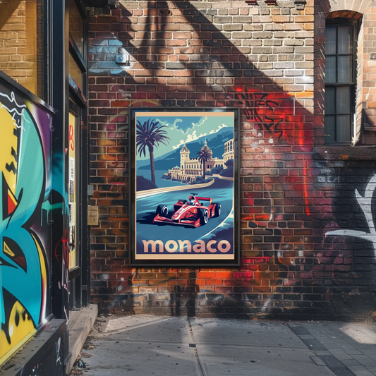 Monaco Formula One Racing Heritage Travel Poster