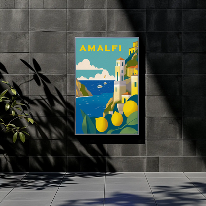 Amalfi Italy Vintage Travel Poster