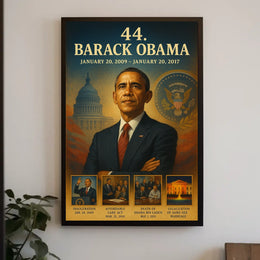 Barack Obama 44th President Historical or Presidential Poster