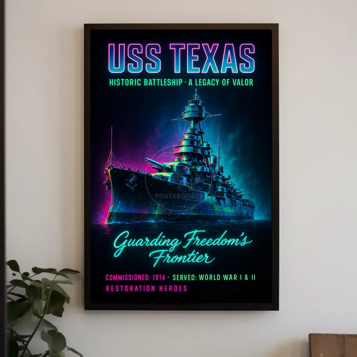 USS Texas Battleship Valor Historical or Presidential Poster