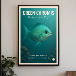 Green Chromis Jewel of the Reef Animal Poster PosterGoat