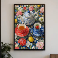Vibrant Tea Scene Artistic Poster PosterGoat