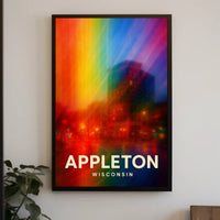 Appleton Vibrant Nightscape Abstract Art Poster