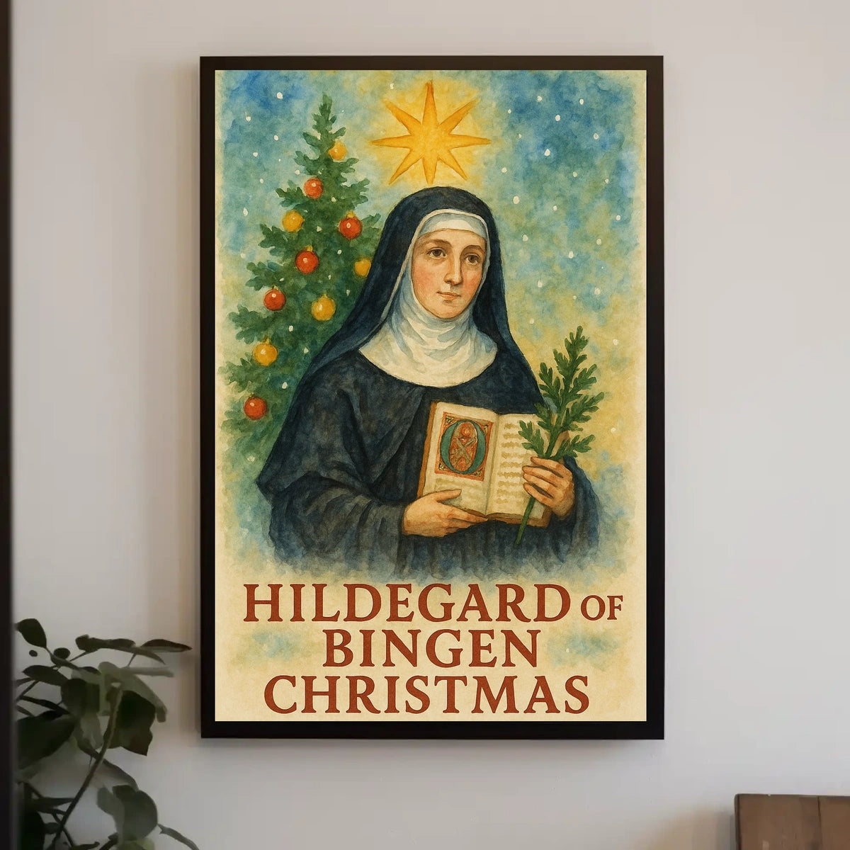 Hildegard of Bingen Christmas Art Print Cultural Poster