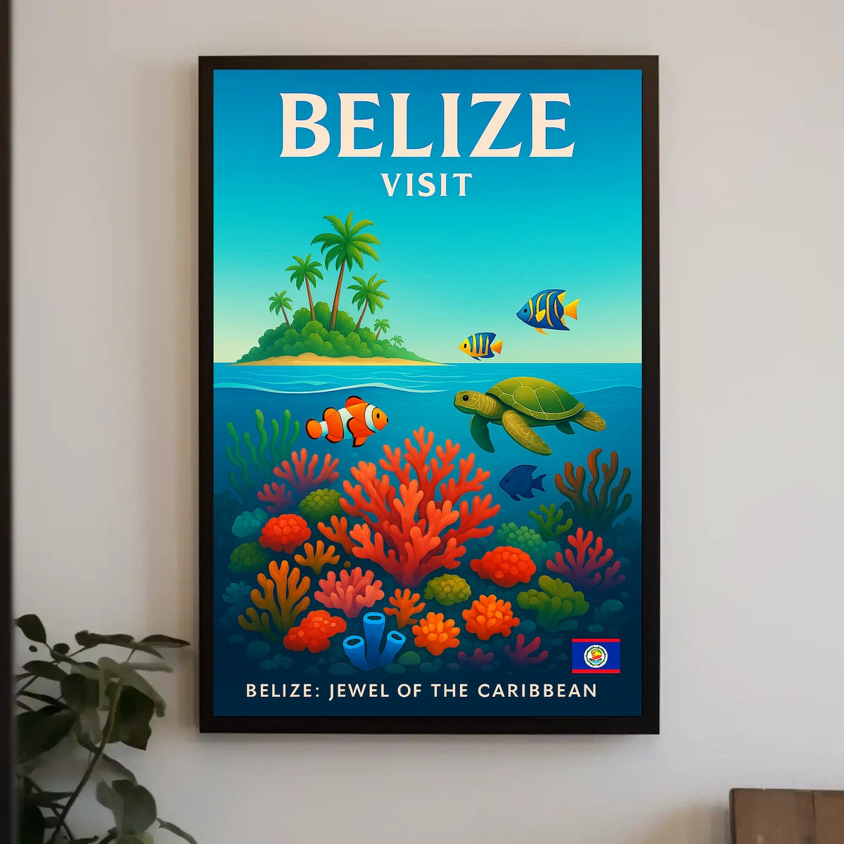 Visit Belize Jewel of the Caribbean Poster
