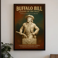 Buffalo Bill Marble Statue Poster Vintage Wall Art