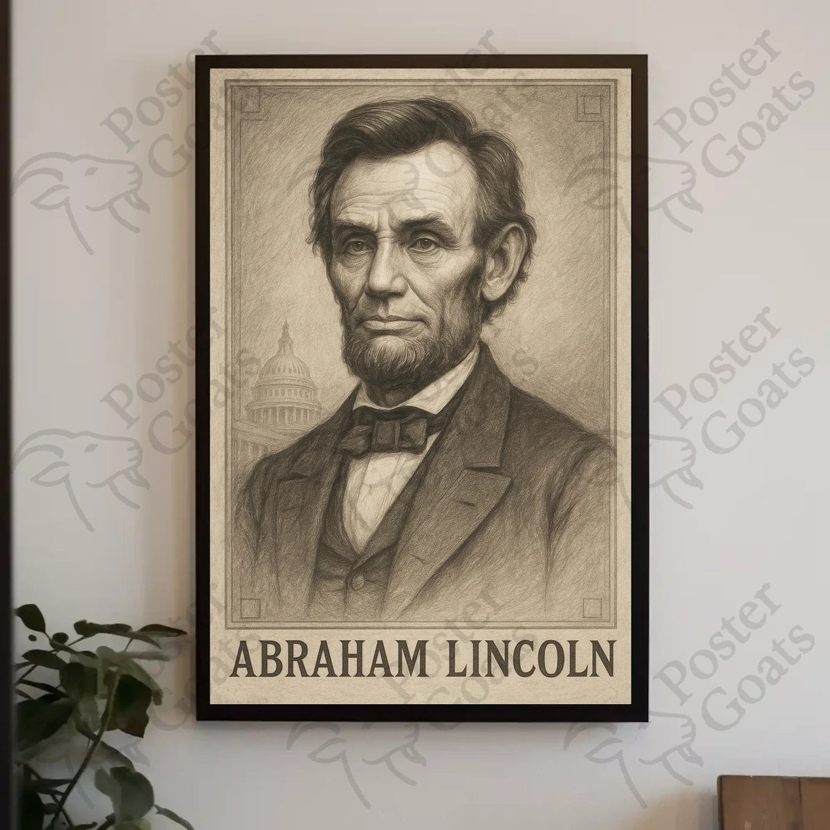 Abraham Lincoln Vintage Sketch Historical or Presidential Poster