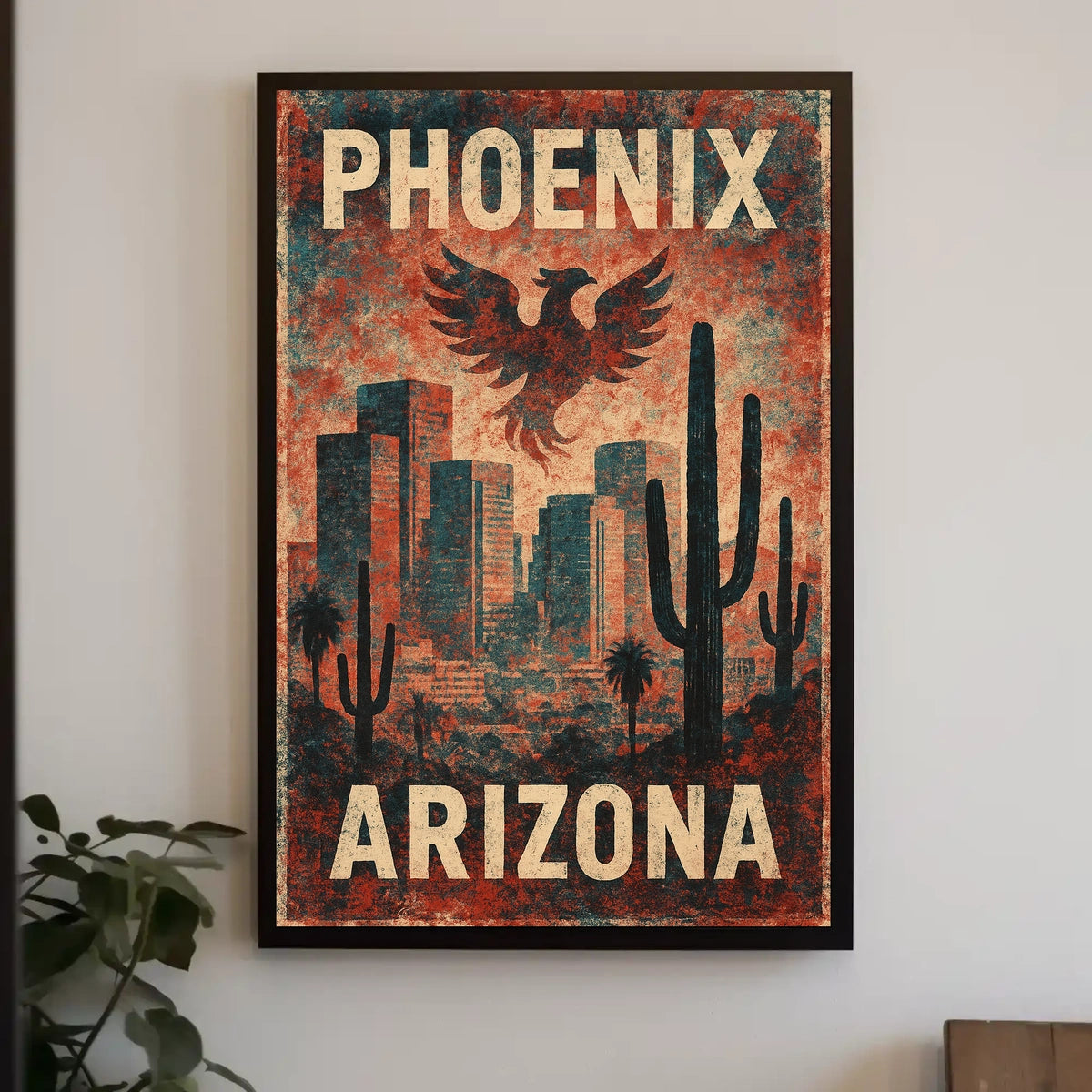 Phoenix Arizona Desert Scenic Vintage Travel Poster