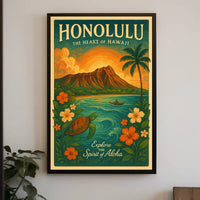 Honolulu Vintage Travel Poster Aloha Spirit Unveiled