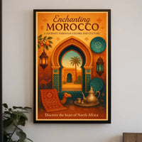 Moroccan Cultural Heritage Vintage Art Poster