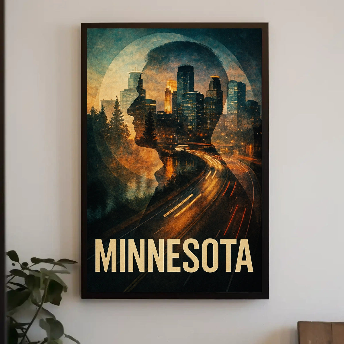 Minnesota Silhouette Poster