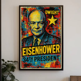Dwight D. Eisenhower 34th President of the United States Graffiti Pop Art Poster