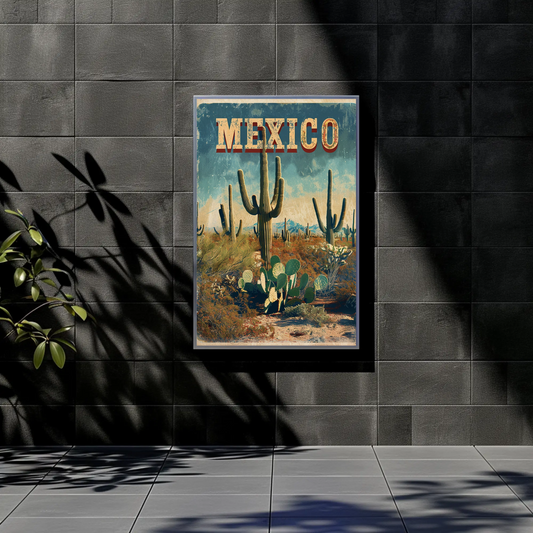 Mexico Desert Vintage Poster