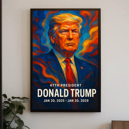 Trump Visionary Leadership Patriotism Historic Icon Cinematic Digital Painting Poster