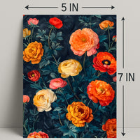 Elegant Floral Artwork on Dark Background - Artistic Poster
