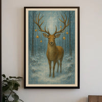 Enchanted Winter Stag Poster