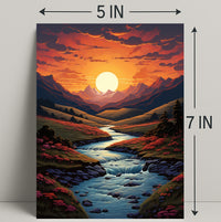 Sunset Over Serene Valley Poster