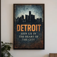 Detroit Join Us in the Heart of the City Poster PosterGoat