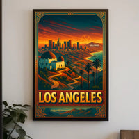 Los Angeles Dreamscape Poster Vintage Travel Print