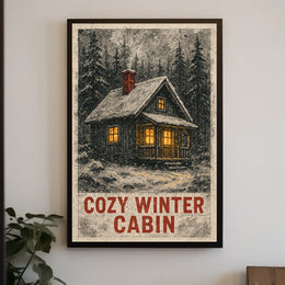 Cozy Winter Cabin Poster