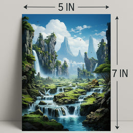 Serene Waterfall Landscape Poster