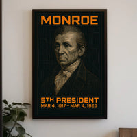 James Monroe 5th President of the United States Techno Schematic Poster