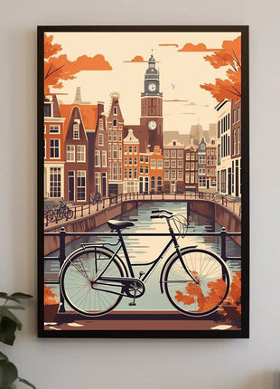 Amsterdam Canal Serene Autumn Travel Poster